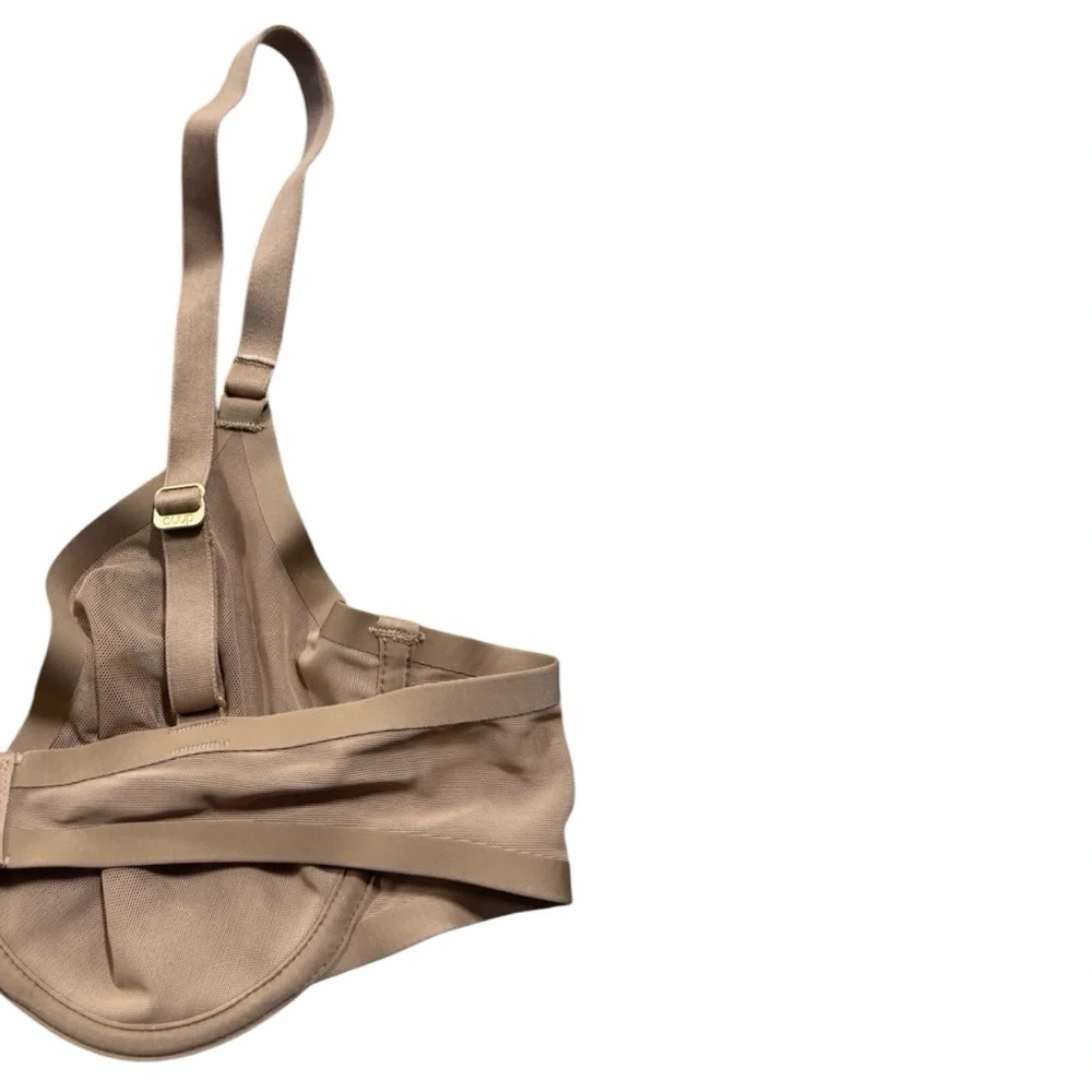 CUUP The‎ Mesh Taupe Beige Plunge Bra 34B